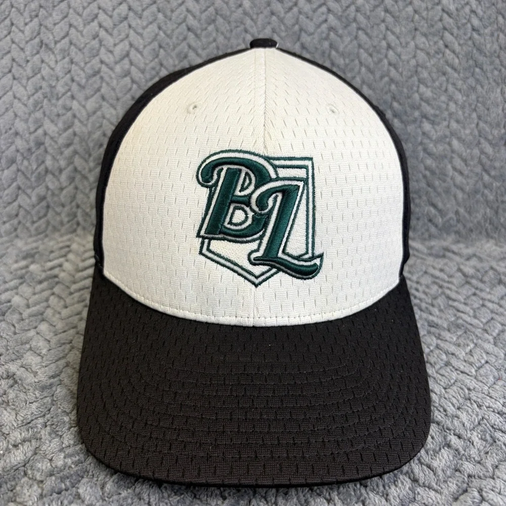 Richardson BL Logo Baseball Cap Hat Black White Mesh Two Tone Athletic Hat